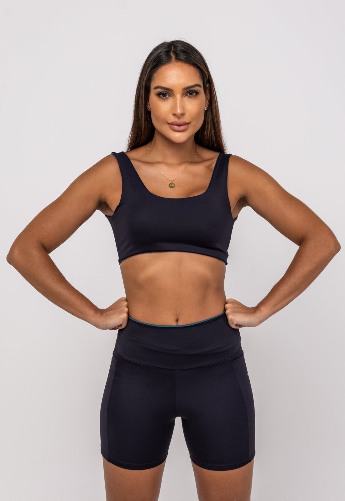 Top Suplex Poliamida Bicolor Salvatore Preto