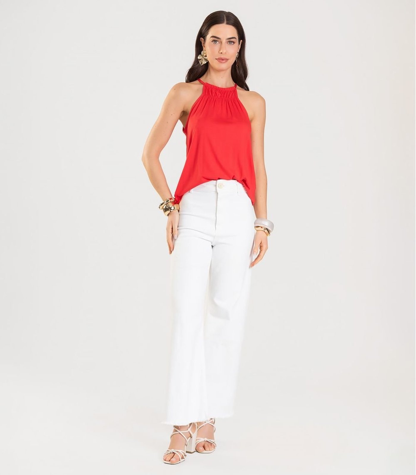 Blusa Feminina de Alça Infinita Cor Vermelho