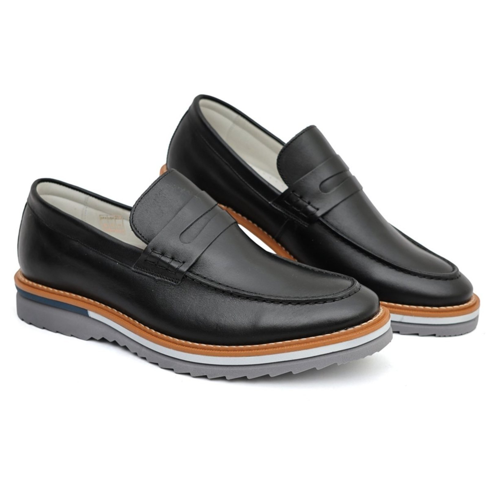 Sapato Mocassim Loafer Mr Light couro Legítimo Artesanal Preto