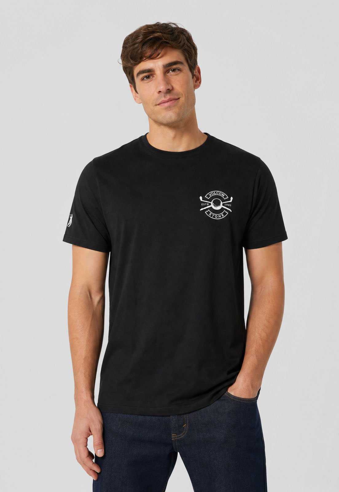 Camiseta Masculina Aleatory Estampa Golfe Preta