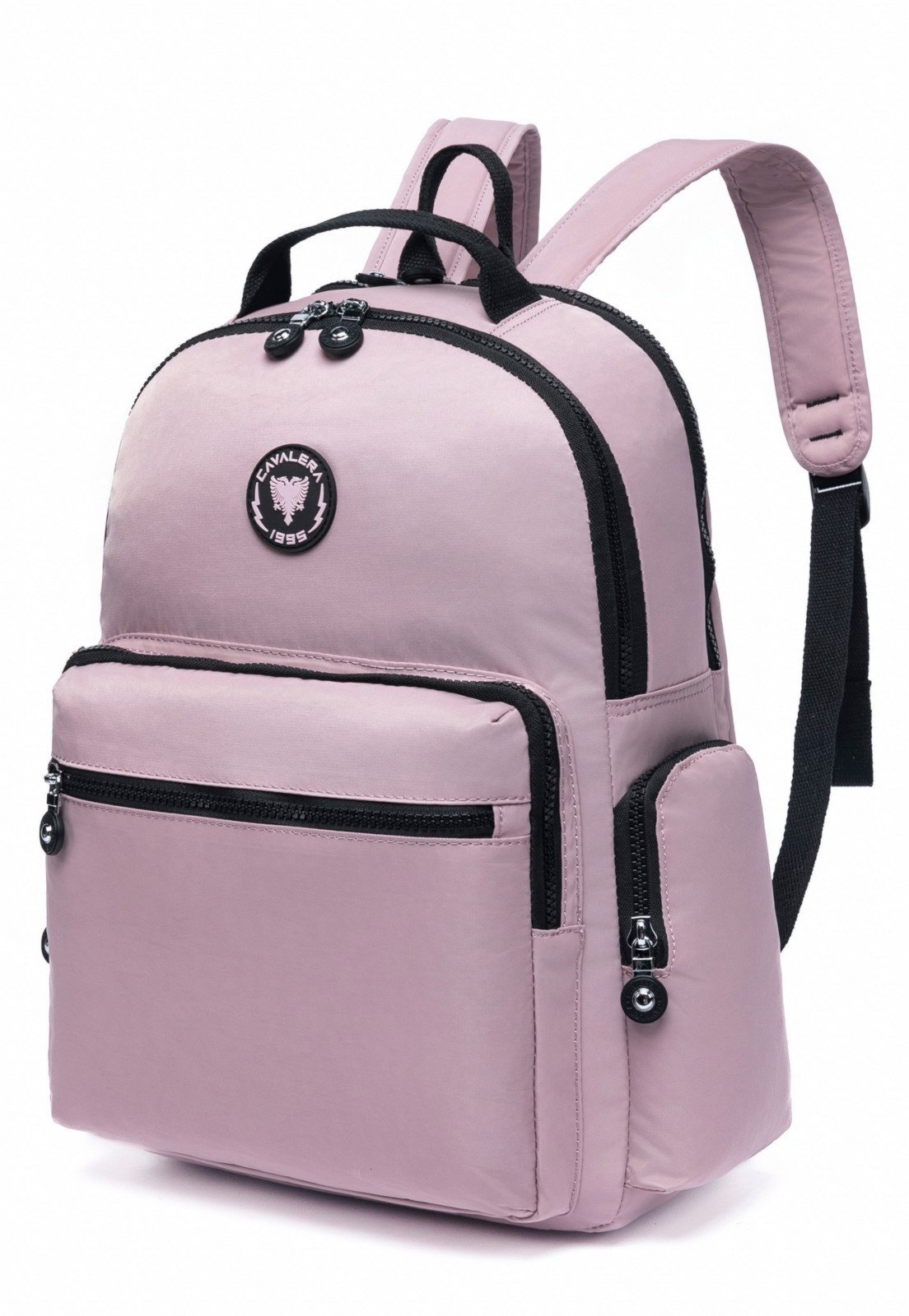 Vista 3 Mochila Feminina Casual Bolsa Espaçosa Passeio Faculdade Cavalera rosa Cavalera rosa