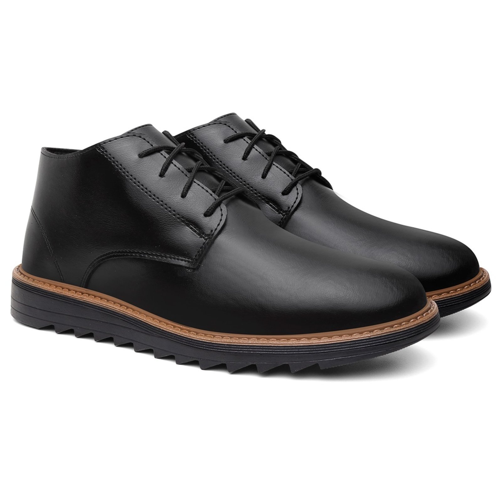 Sapato Masculino Cano Baixo Veritimo Bota Casual Elegante Derby Conforto Preto