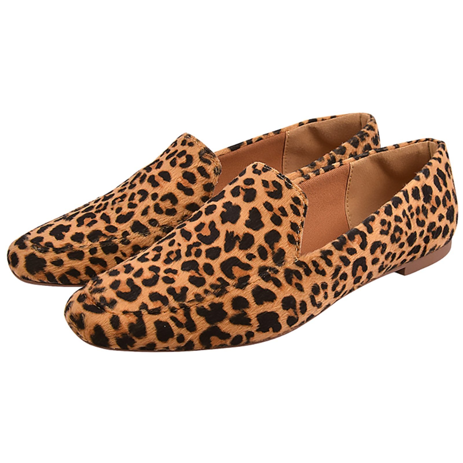 Sapato Mocassim Donatella Shoes Camurça Liso Confort Onça