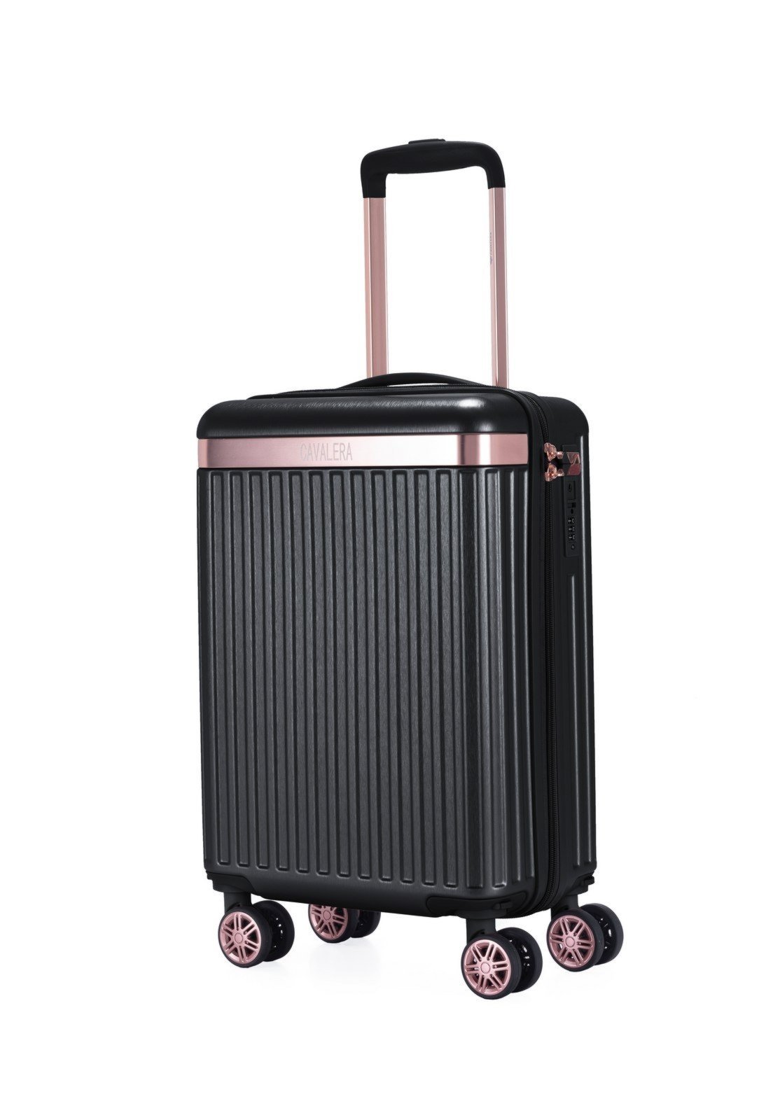 Vista 2 Mala Pequena De Bordo Cavalera Espaçosa Reforçada Viagem PP Passeio Casual Resistente Feminina preto/rosa Cavalera preto/rosa