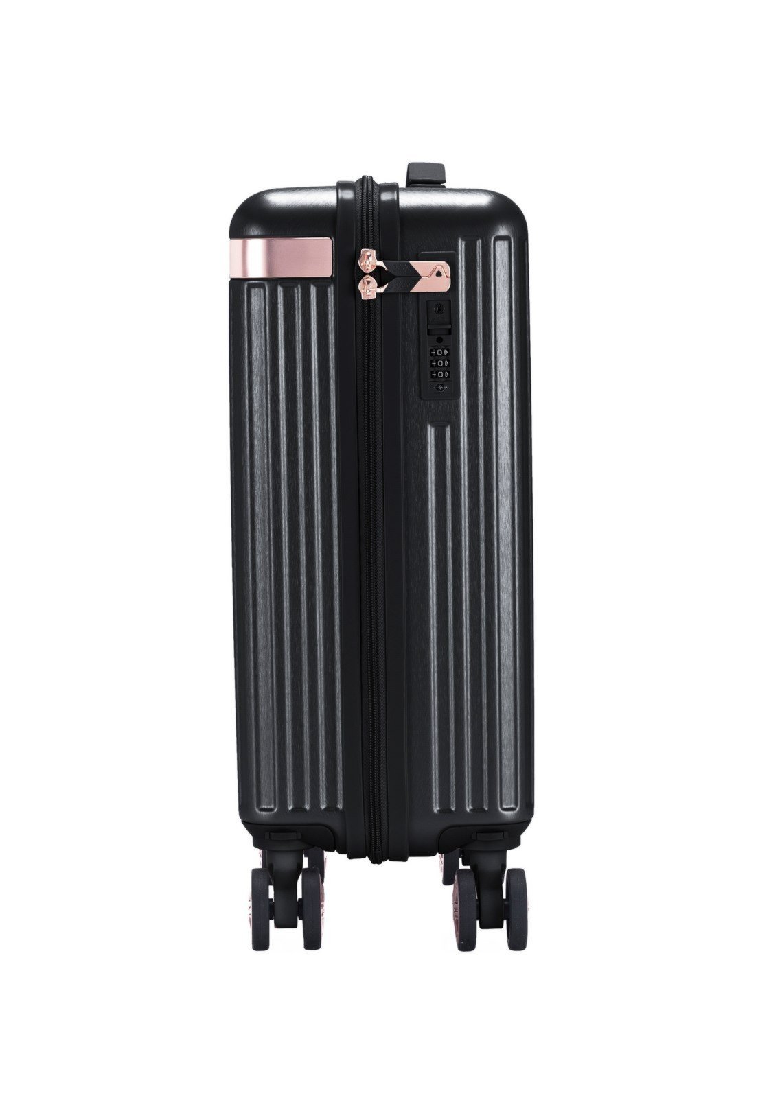 Vista 3 Mala Pequena De Bordo Cavalera Espaçosa Reforçada Viagem PP Passeio Casual Resistente Feminina preto/rosa Cavalera preto/rosa