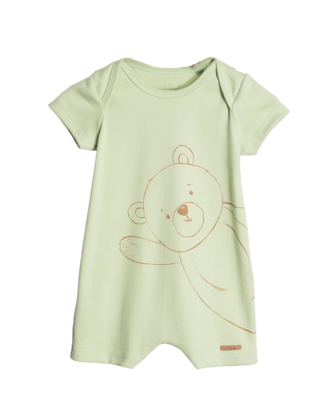 Infantil - Macacão manga curta urso verde