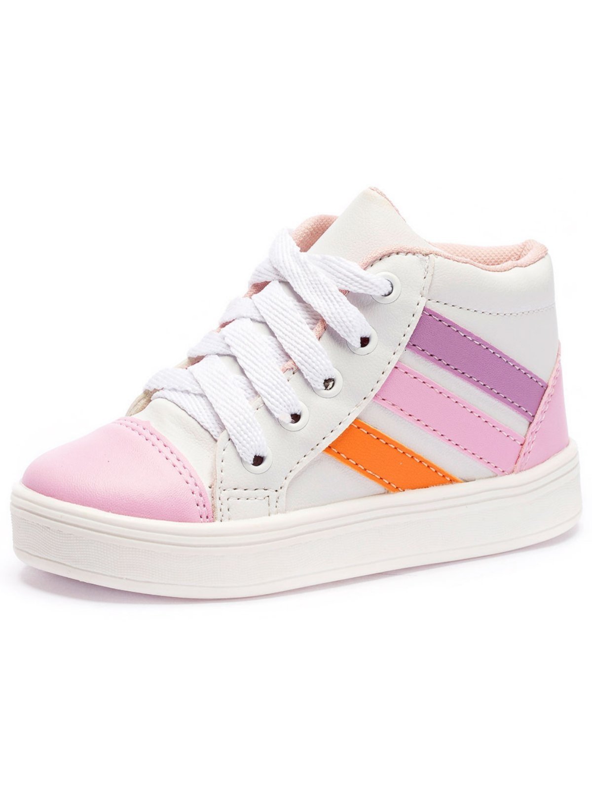 Vista 2 Infantil - Tênis Tininha Menina Cano Alto Colorido branco Tininha branco