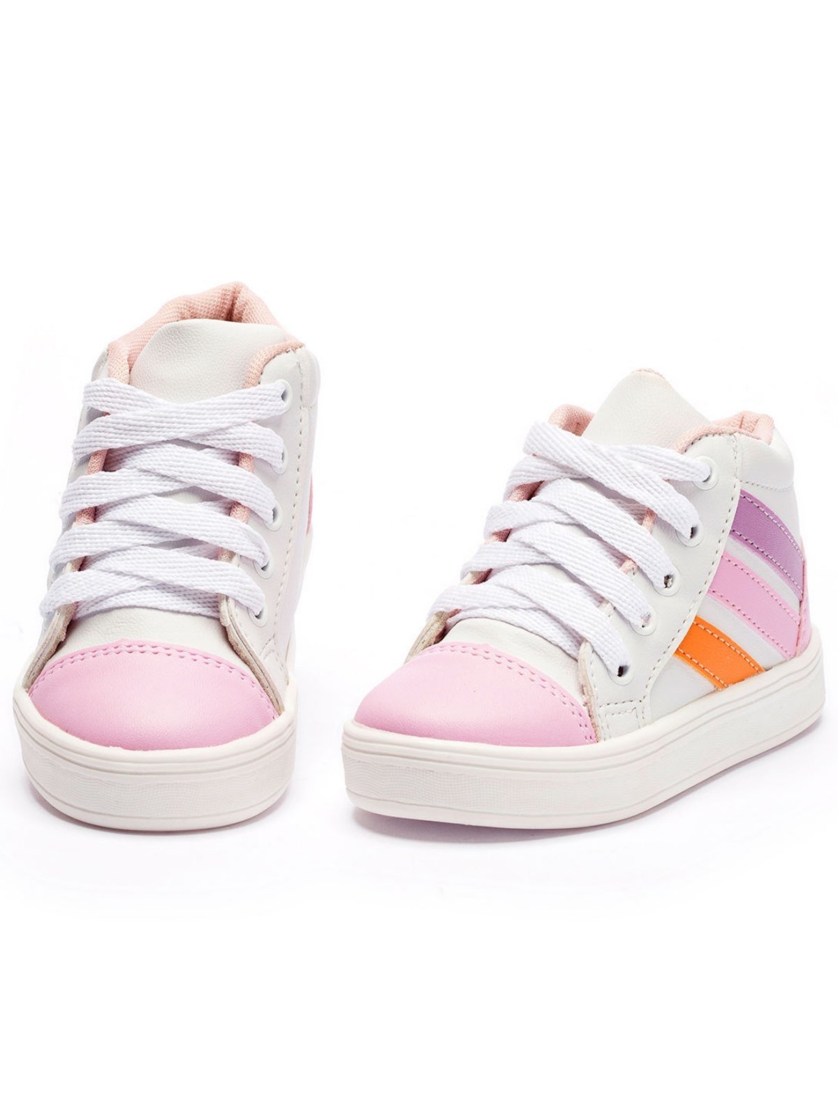 Vista 3 Infantil - Tênis Tininha Menina Cano Alto Colorido branco Tininha branco