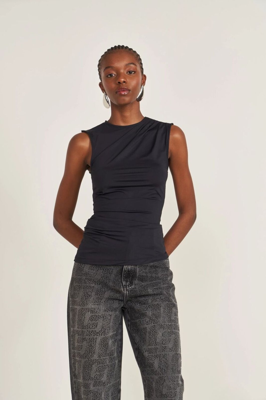 Vista 2 Blusa Slim Com Detalhe Franzido Colcci preto Colcci preto