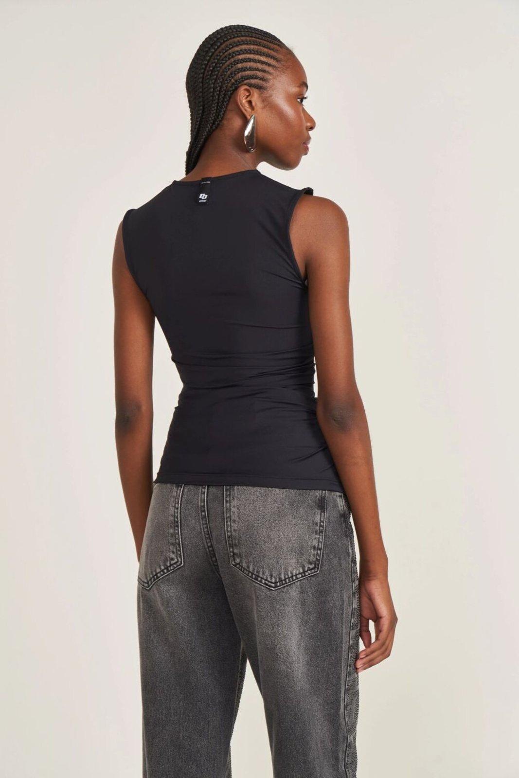 Vista 3 Blusa Slim Com Detalhe Franzido Colcci preto Colcci preto