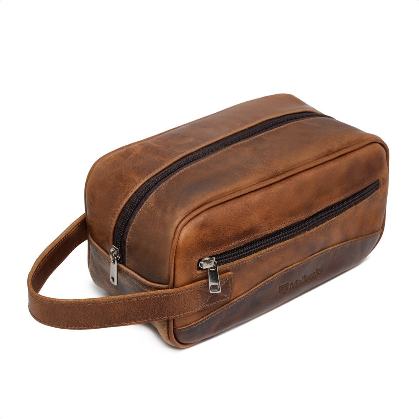 Necessaire Organizadora Malbork em Couro Whisky Premium N1_W