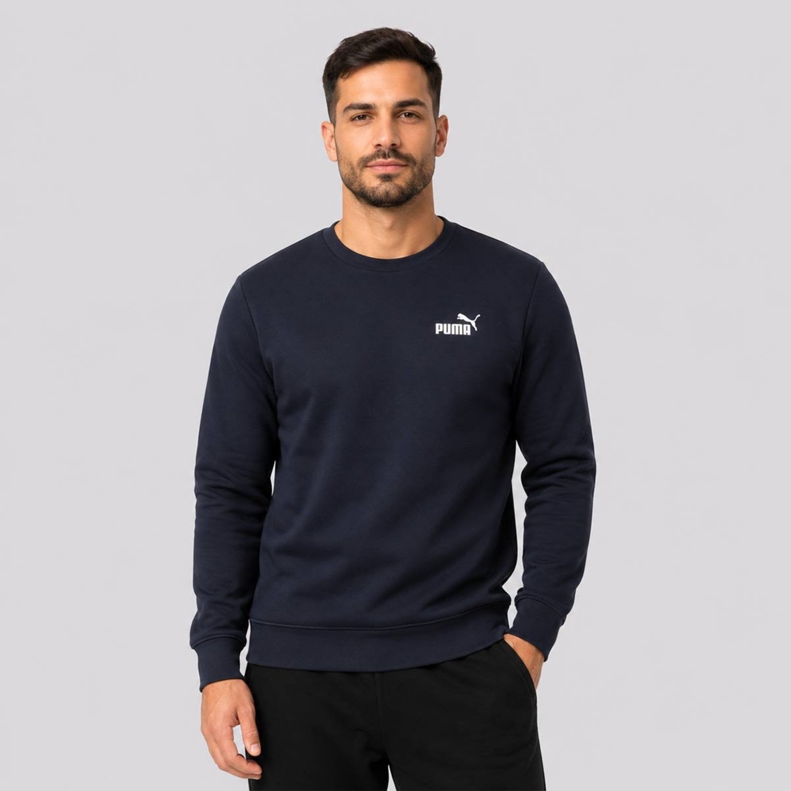 Moletom Puma Ess Small No.1 Logo Crew Marinho