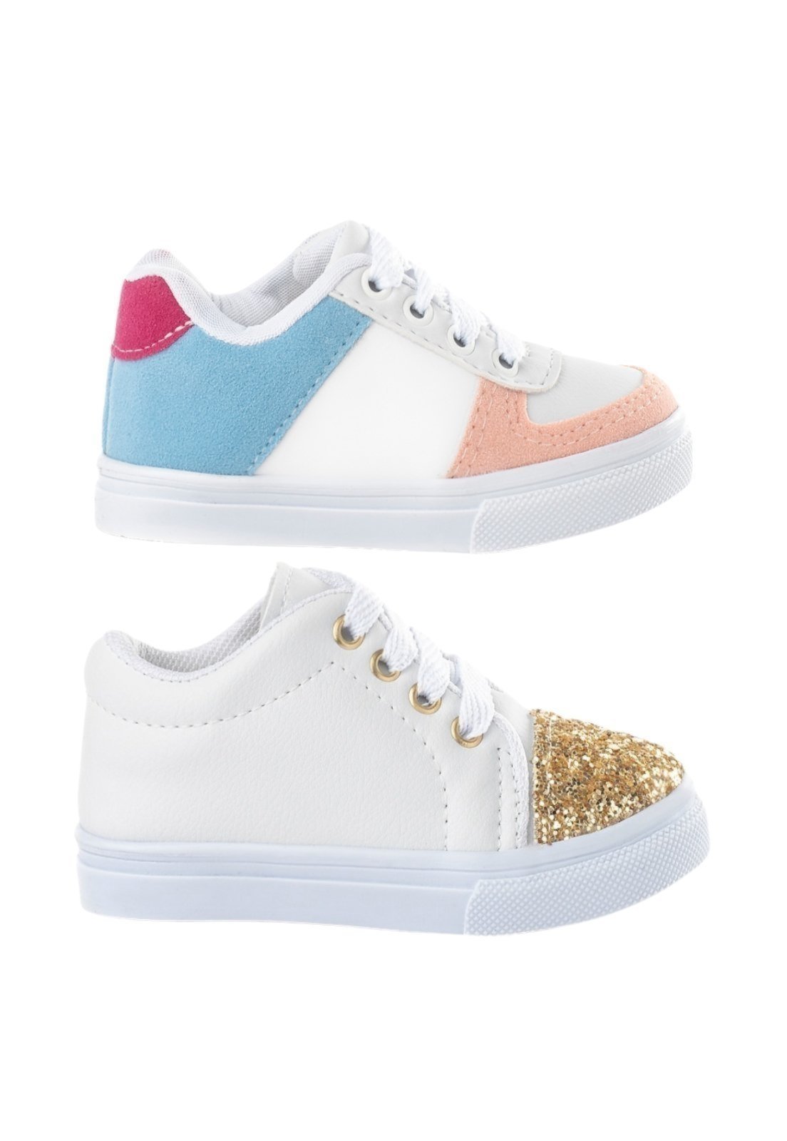 Infantil – Kit 2 Pares Tenis Feminino Escolar Sapatenis Funfy