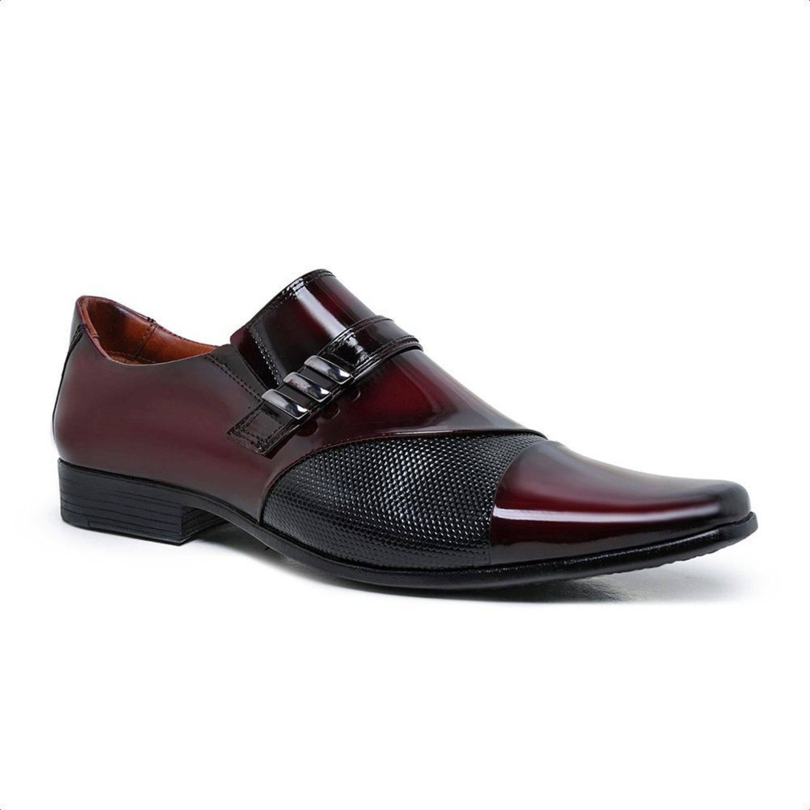 Sapato Social Masculino Malbork Couro Envernizado Dark Red 0703DR
