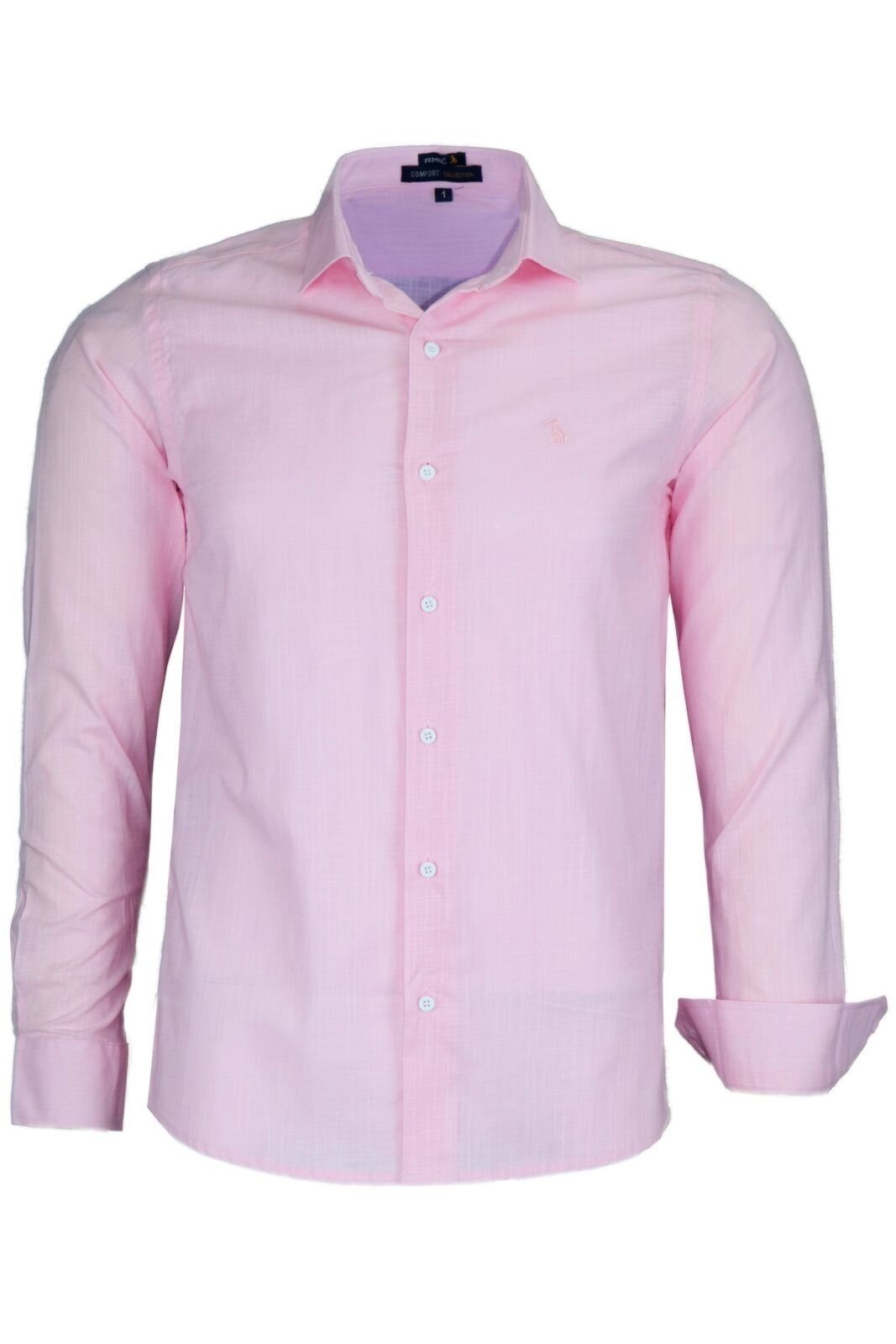 Camisa Social Masculina Sem Bolso Algodão Linho Comfort 1729