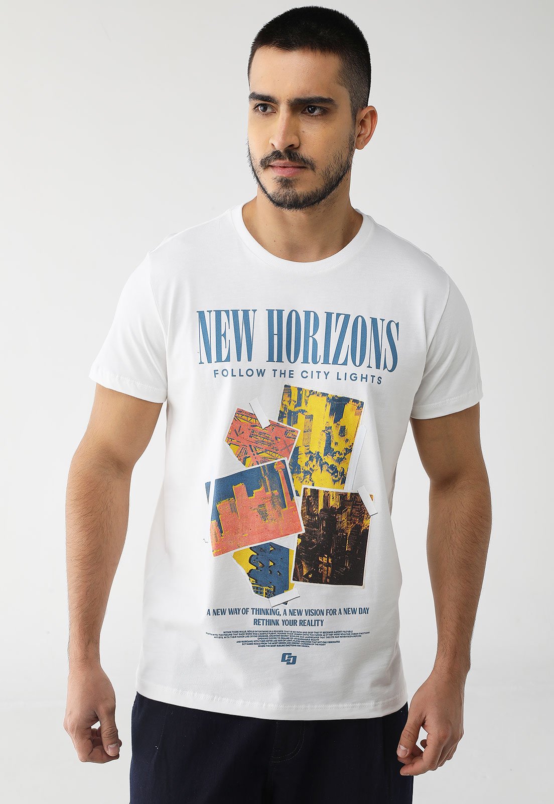 Camiseta Colcci Reta Estampada Branca