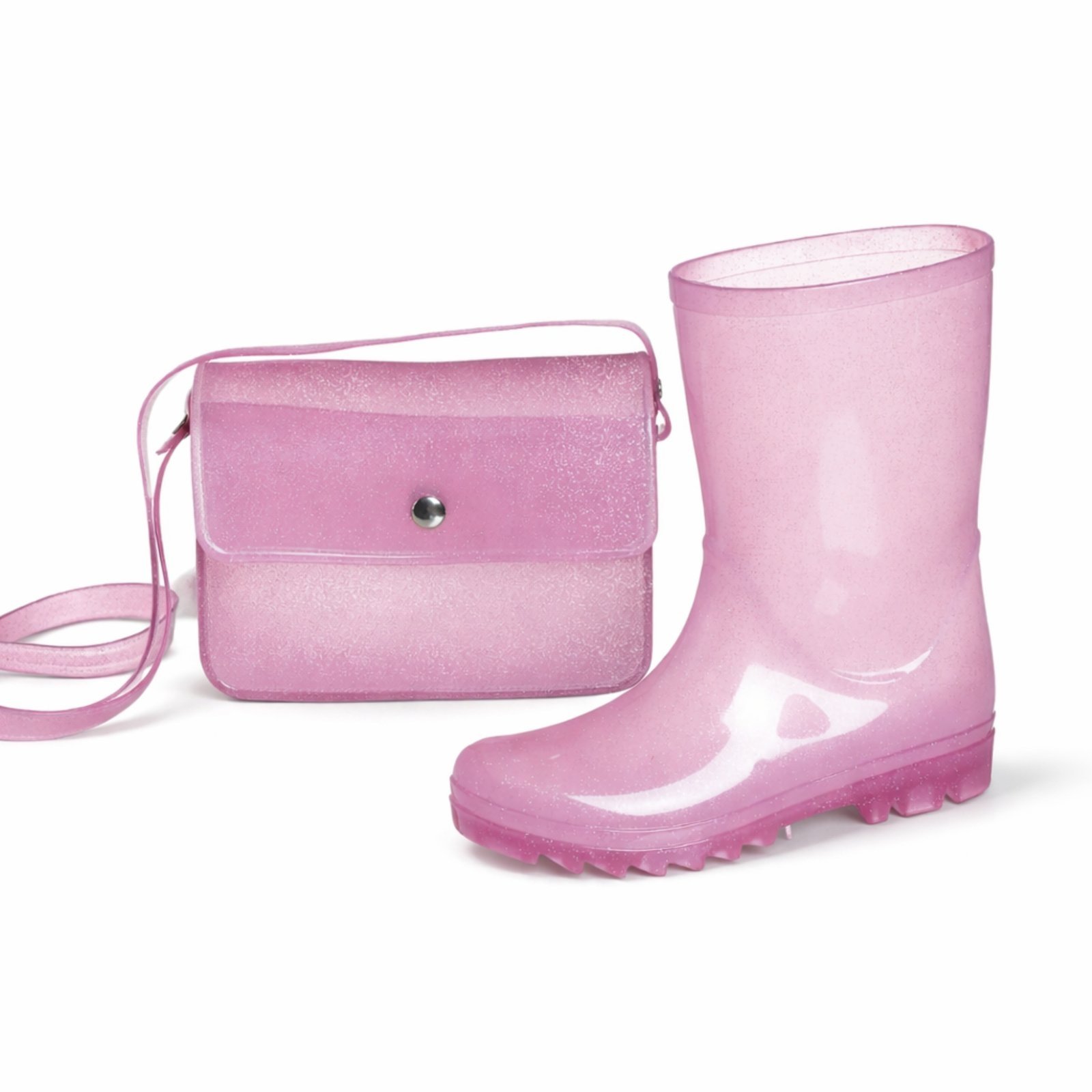 Infantil - Kit meninas galocha emborrachada + bolsa transversal moderna modinha