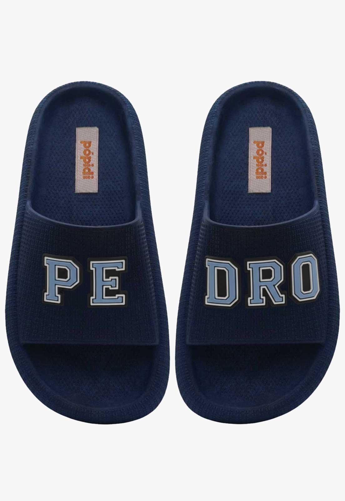 Infantil - Chinelo Pópidi Personalizado PEDRO Estilo Nuvem Marinho
