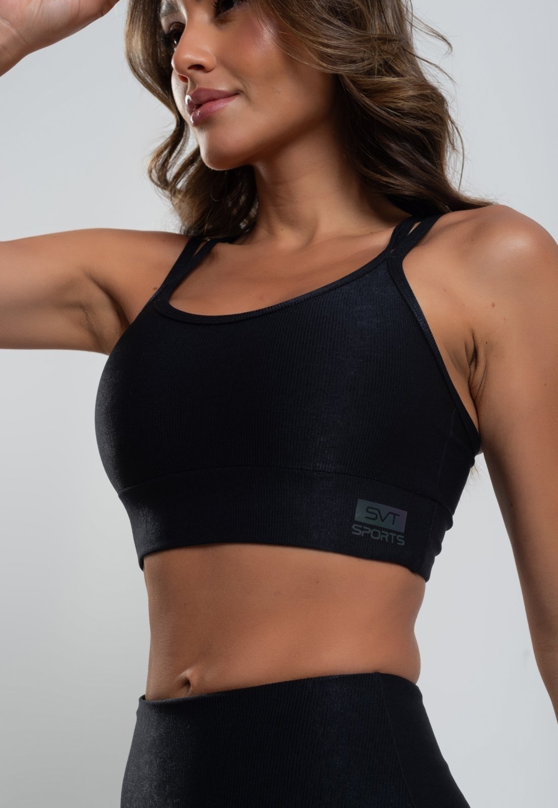 Top Suplex Wonder Gloss Decote Com Tiras Salvatore Fashion Preto