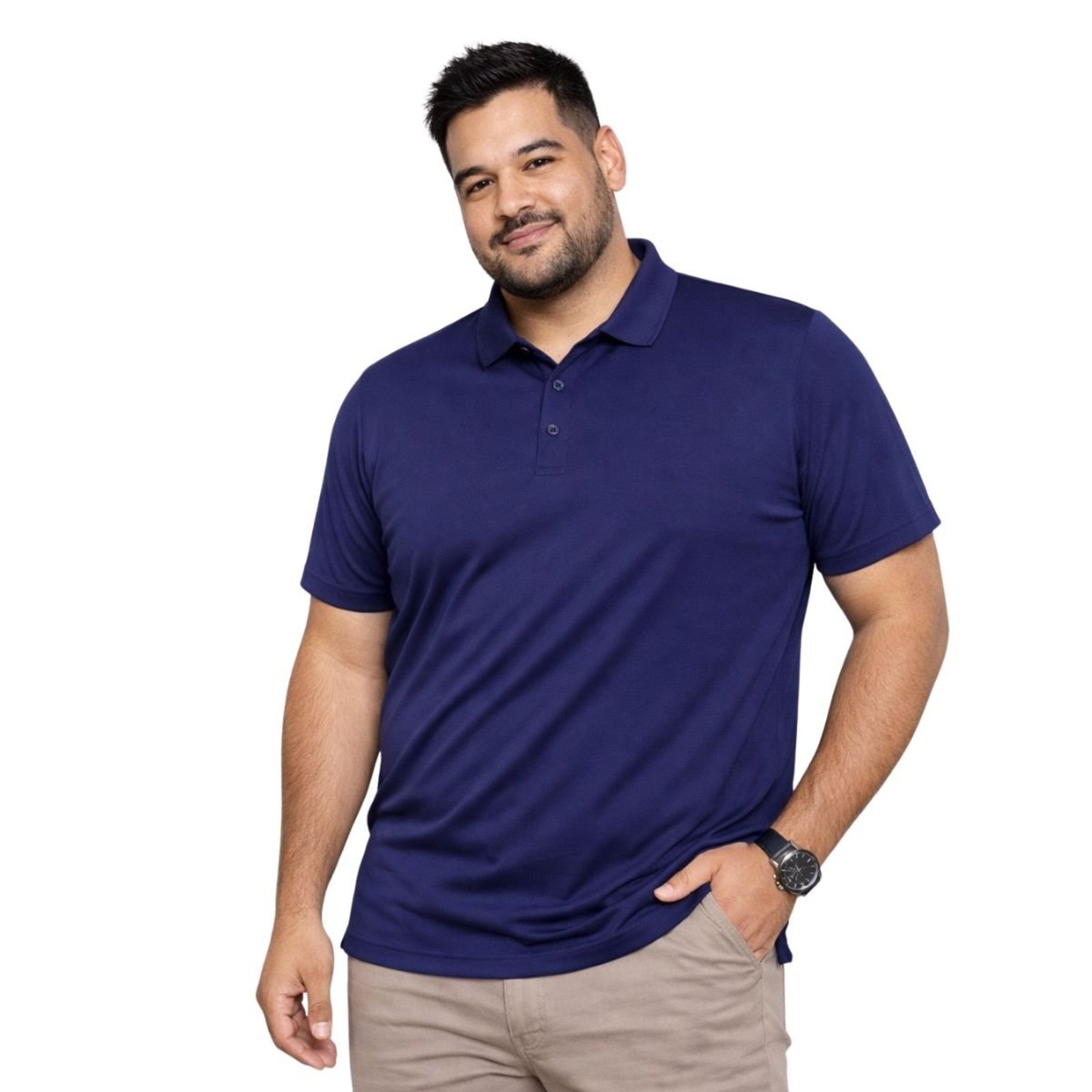 Camisa Polo Masculina Poliamida Elastano Premium Azul Marinho