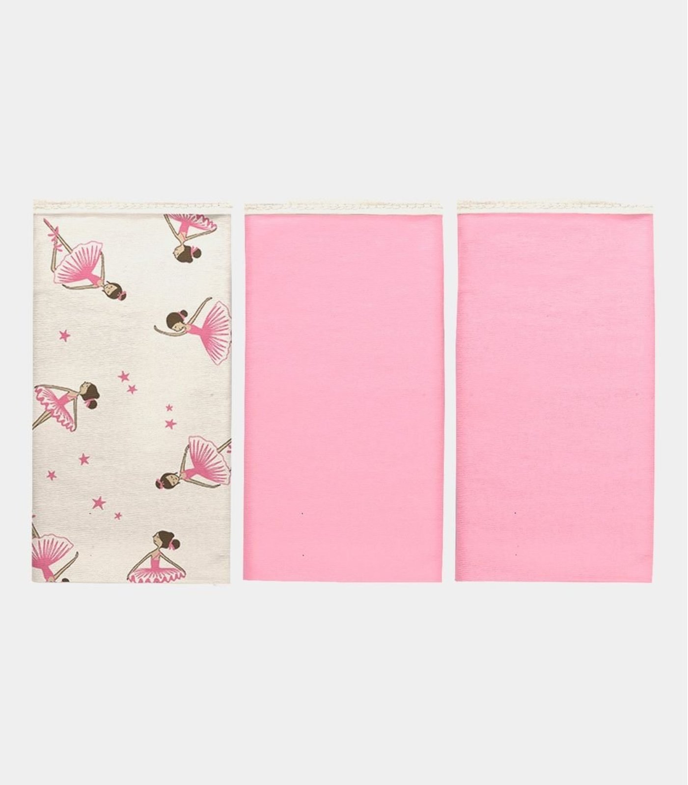 Infantil - Kit Três Panos de Boca Vivaldi Rosa