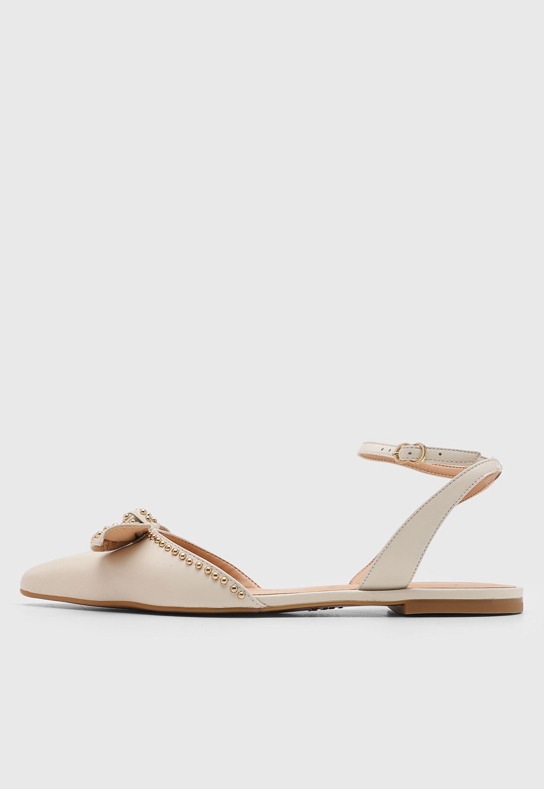 Vista 2 Sapatilha Feminina Luiza Barcelos Bico Fino Laço Off-White off-white white off-white white