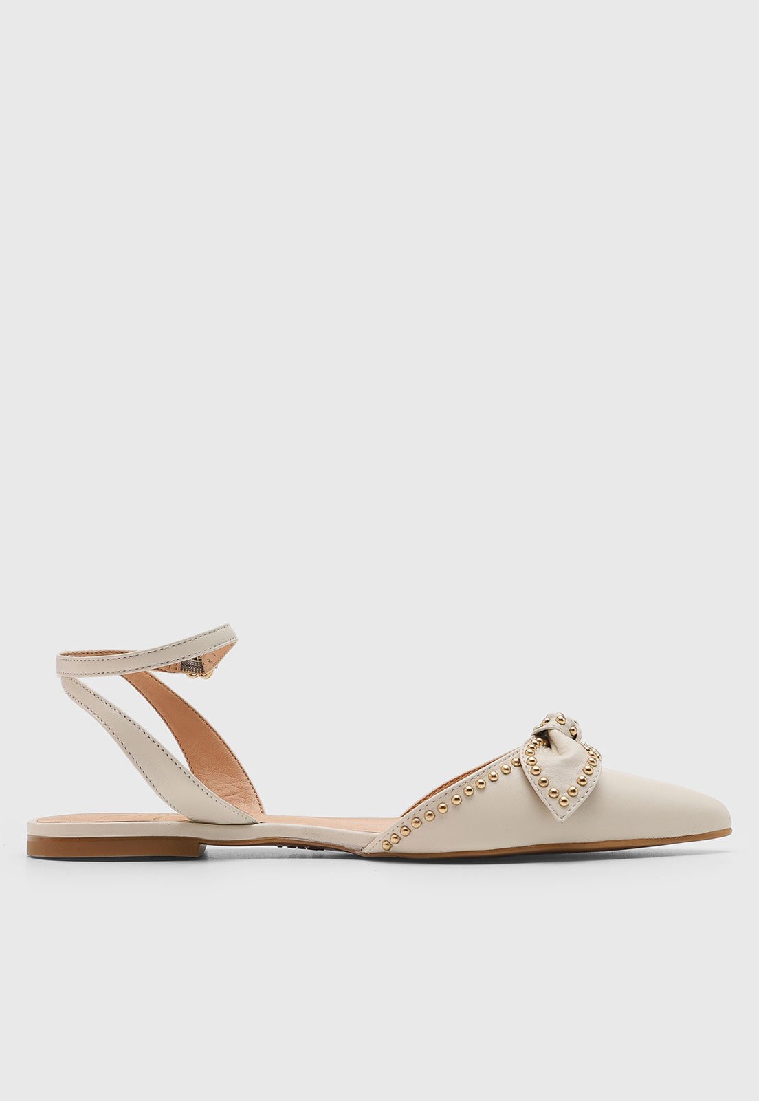 Vista 3 Sapatilha Feminina Luiza Barcelos Bico Fino Laço Off-White off-white white off-white white