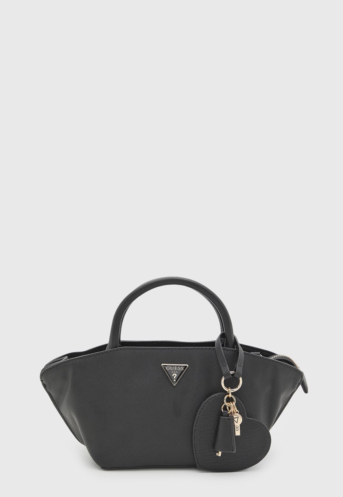 Vista 2 Bolsa Grande Guess Acabamento Texturizado Preta preto preto