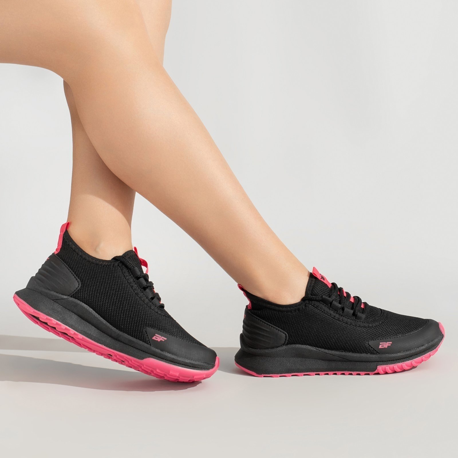 Tênis Academia Feminino Esportivo Caminhada Let’s Run Preto