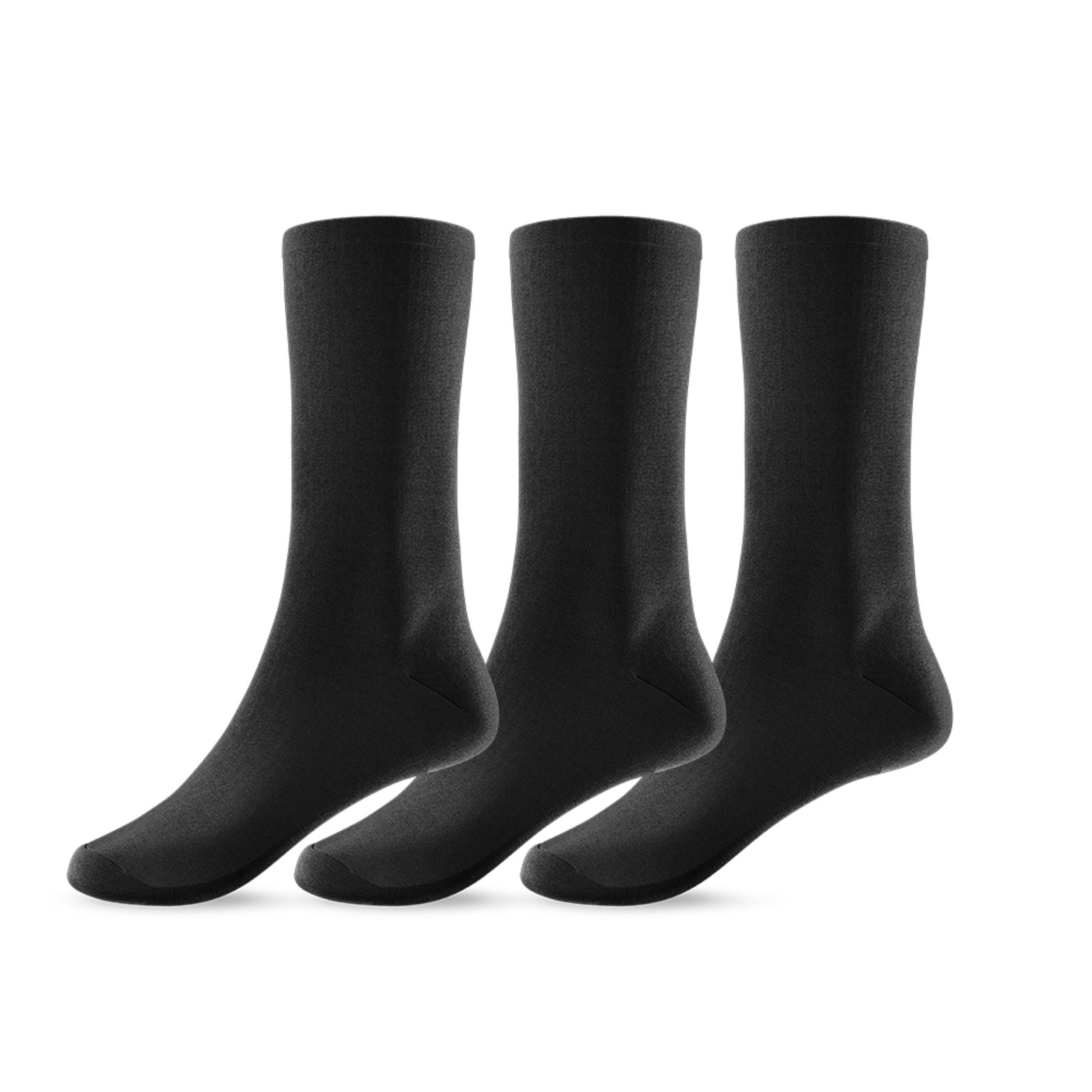 Kit 3 Pares de Meias Cano Alto Unissex Preta