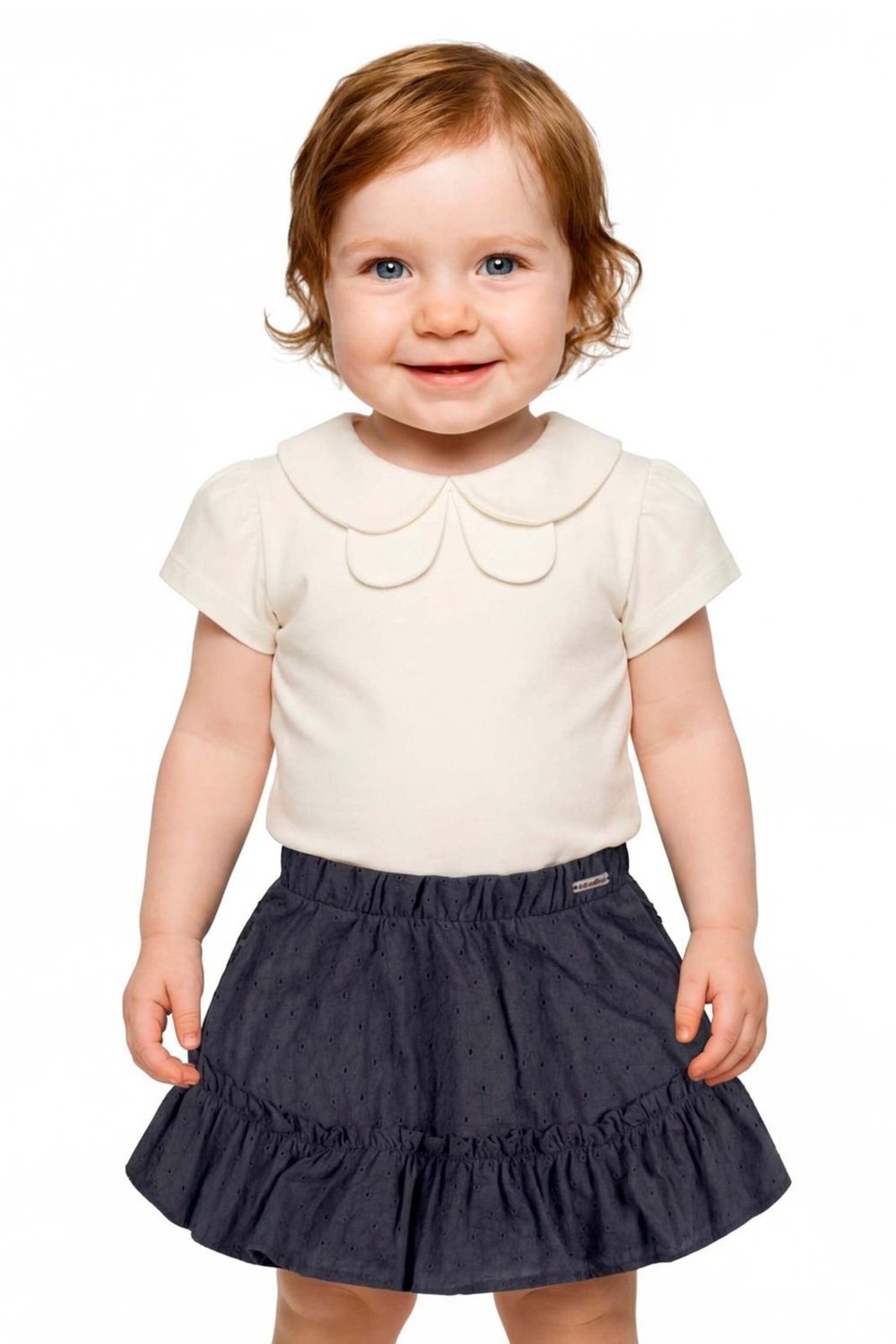 Infantil - Conjunto Menina Blusa Com Gola Colorittá Bege