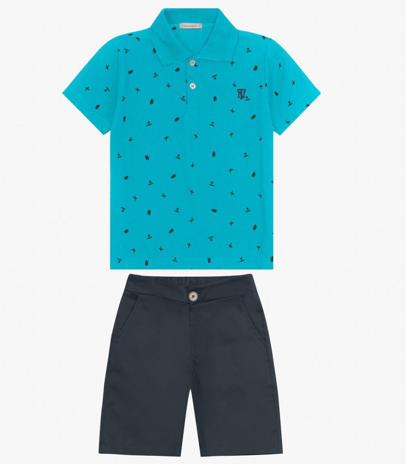 Infantil – Conjunto Polo com Bermuda Trick Nick Azul