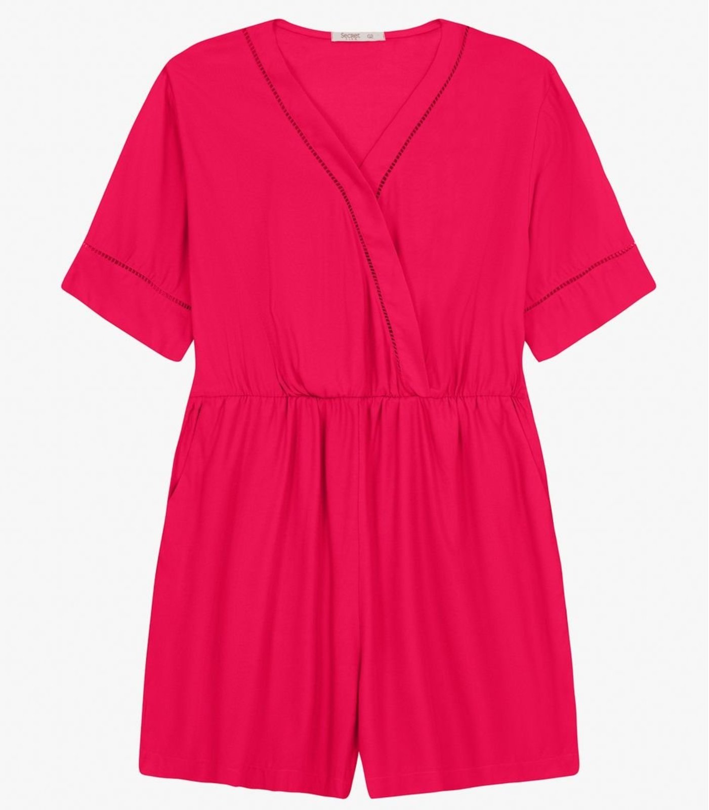 Macaquinho Feminino Plus Size Secret Glam Vermelho