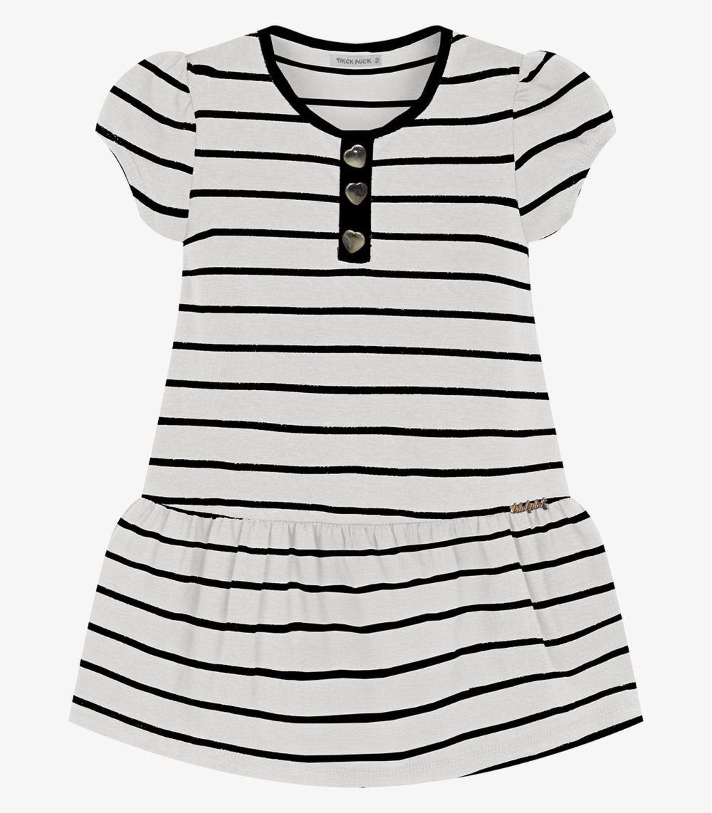 Infantil - Vestido Cotton Listrado Trick Nick Bege