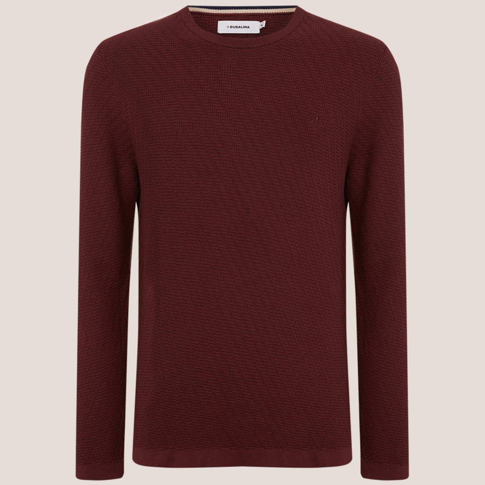 Suéter Tricot Dudalina Graphic Ou25 Bordô Masculino