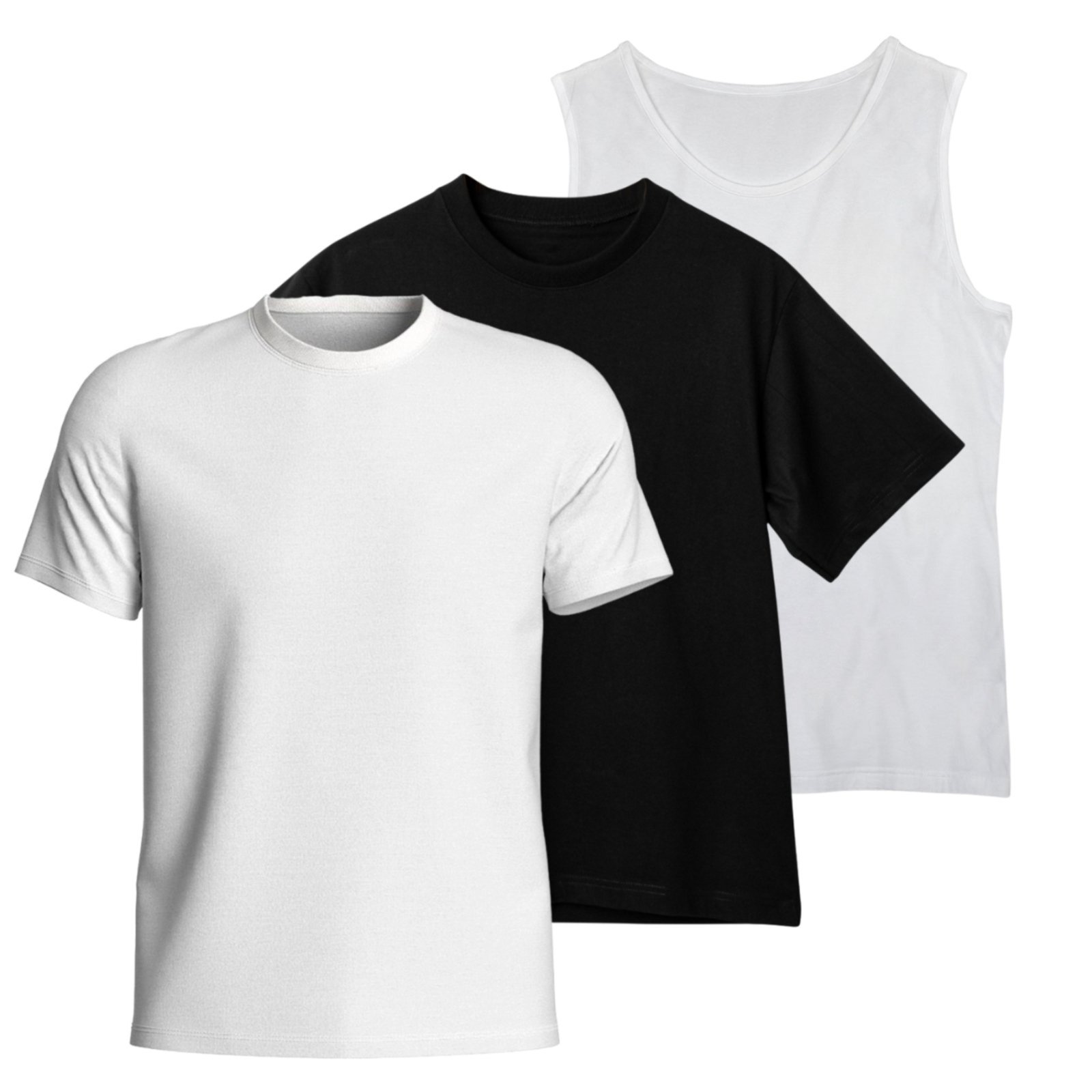 Kit Camiseta Basica + Camiseta Regata + Camiseta Oversized de Algodão Masculina Estilo Casual