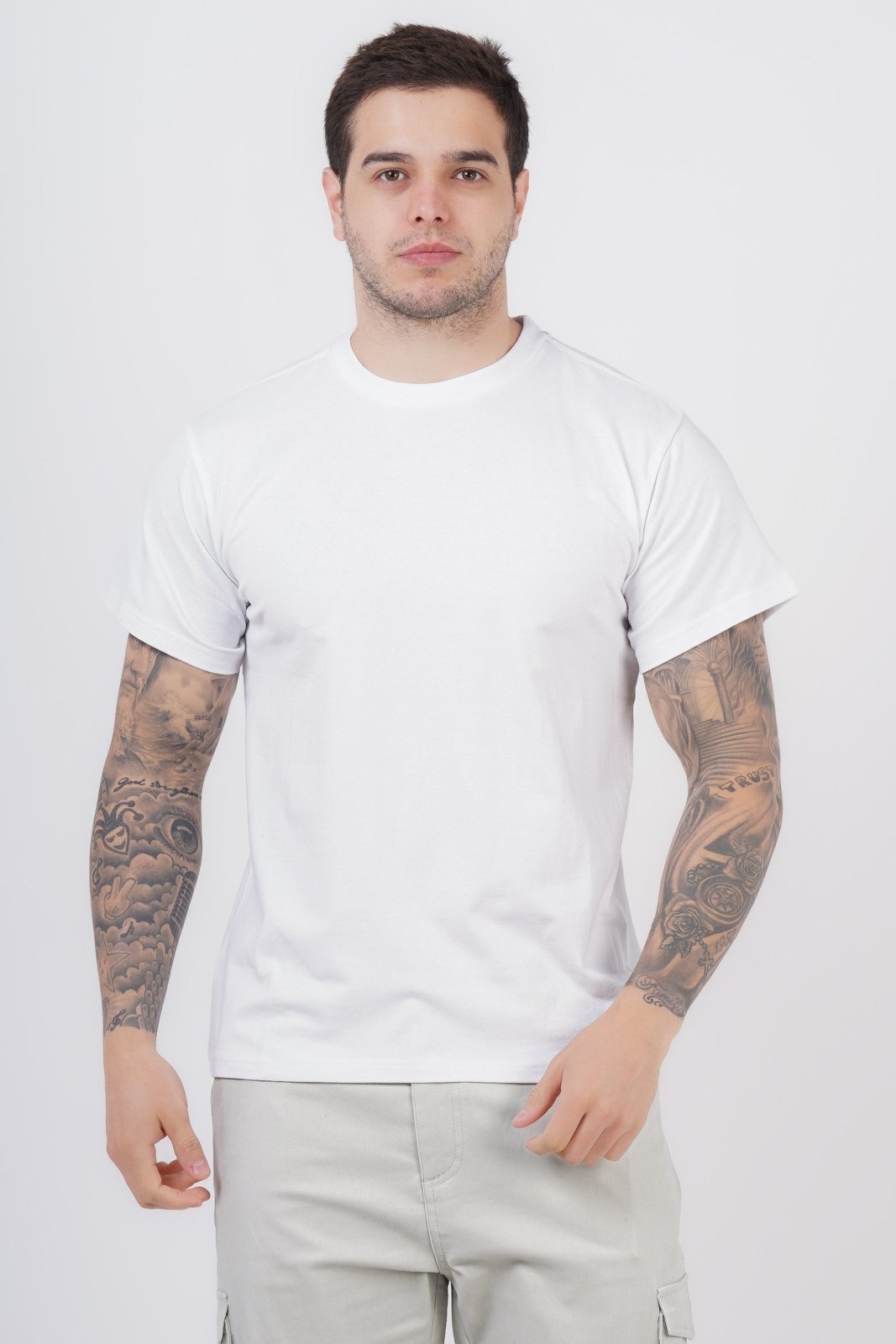 Vista 2 Camiseta SH Fashion Masculino Branca Confortável Para Dia a Dia branco SH FASHION branco