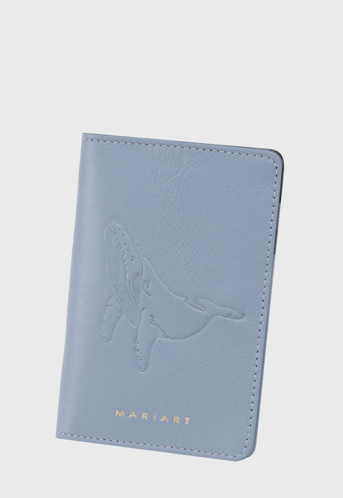Carteira Couro Mariart Flora Denim Baleia