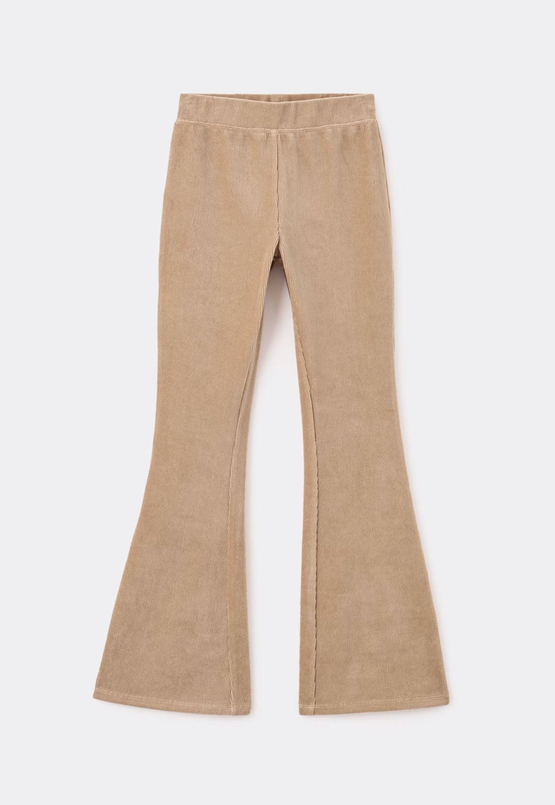 Infantil - Calça MANGO Flare Canelada Bege