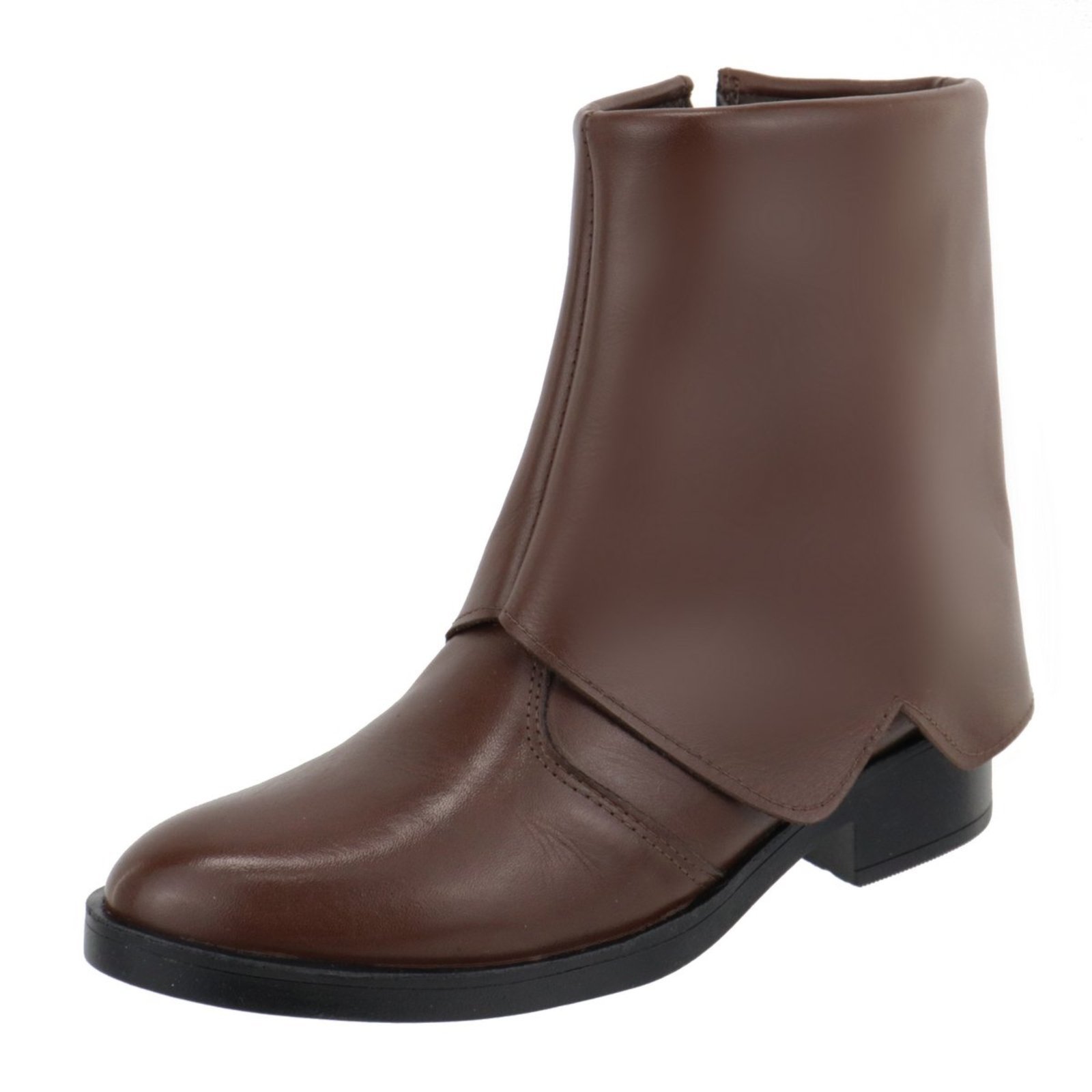 Bota Cano Curto com Capa em Couro Legitimo Confortável Feminina Chocolate Preta Tellini Store