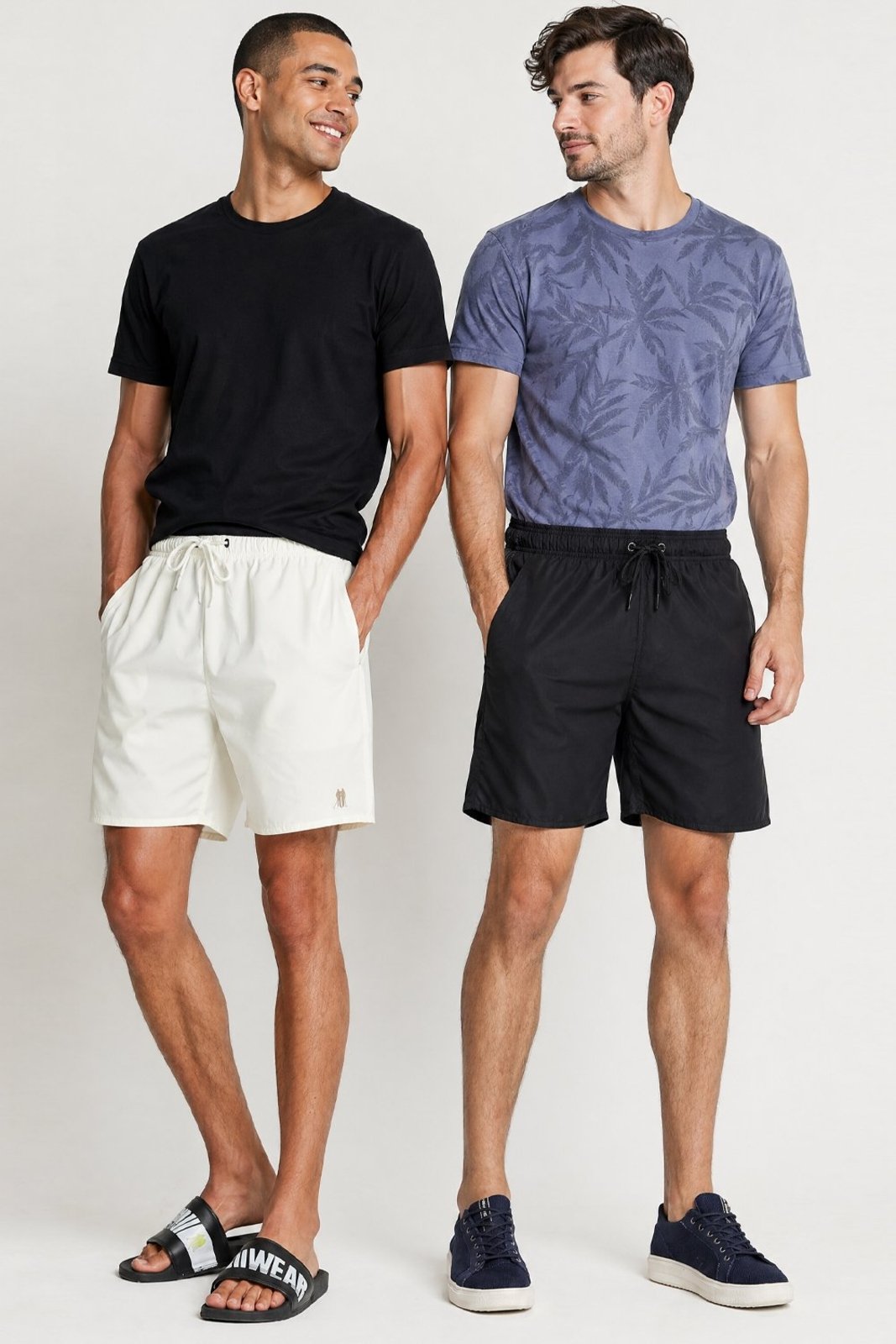 Kit 2 Shorts Vôlei Liso Confortável e Leve Polo Wear Sortido