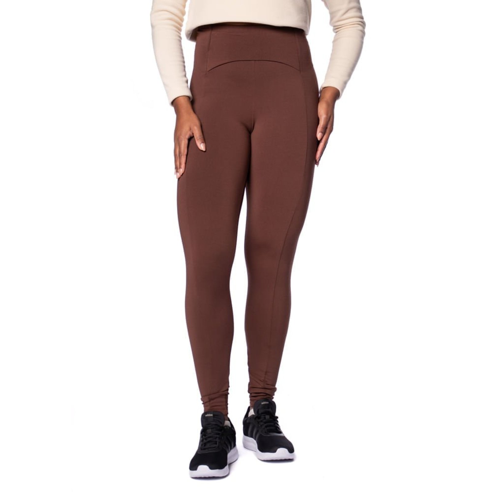 Legging Feminina Estilo Do Corpo Ultraflex Peluciada Marrom