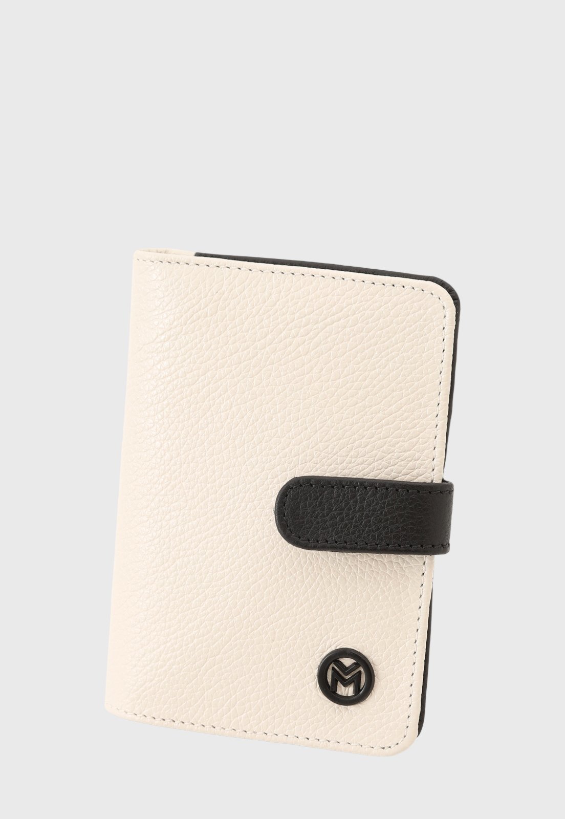 Vista 2 Carteira Couro Mariart 612MRT Off White e Preta off-white/preto white Mariart off-white/preto white