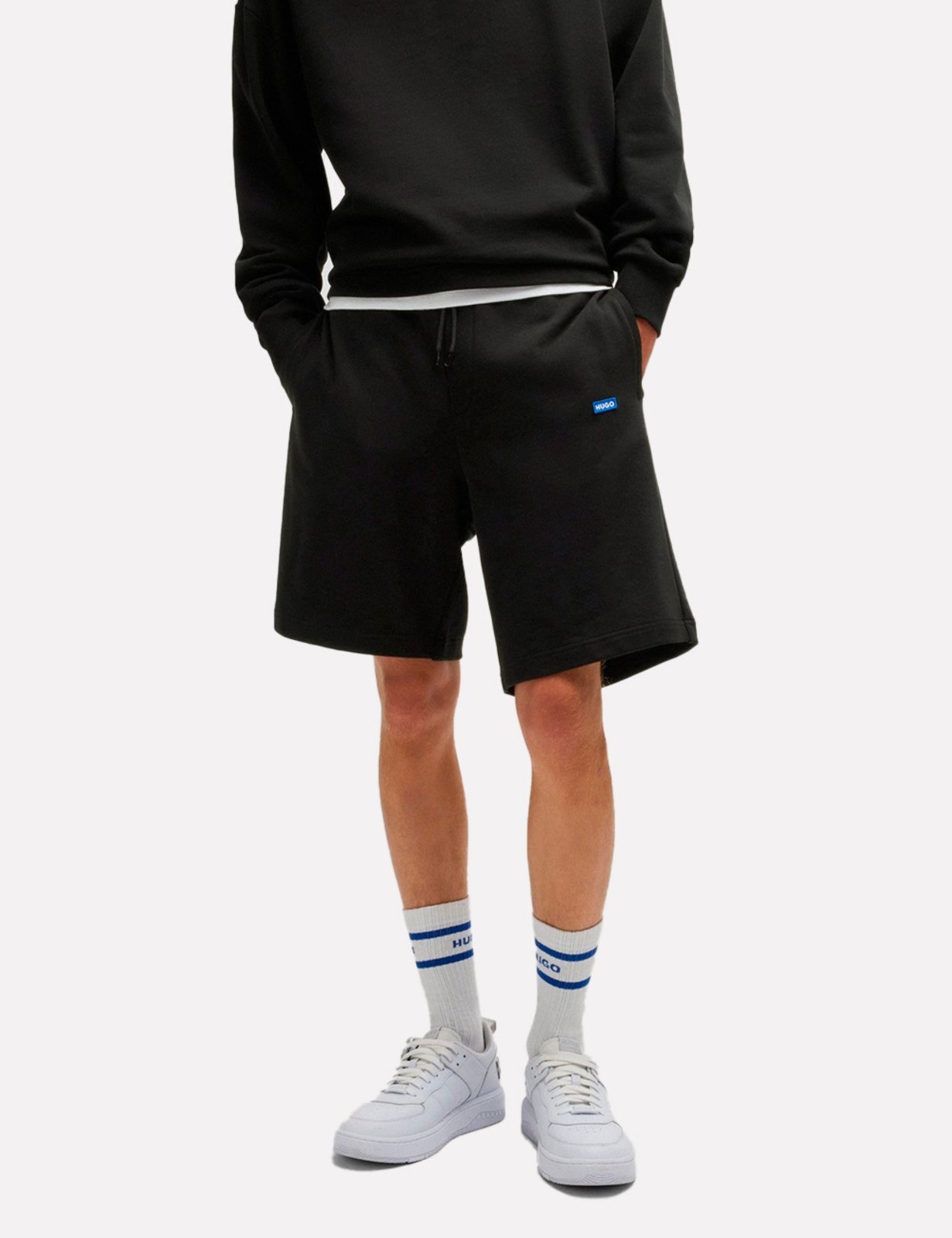 Bermuda Hugo Boss Moletom Masculina Regular Fit Nasensio Preta