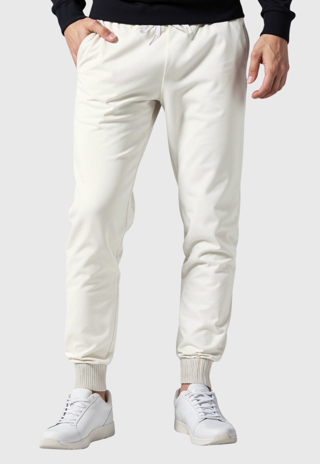 Calça Moletom Masculino Flanelado Liso Off White