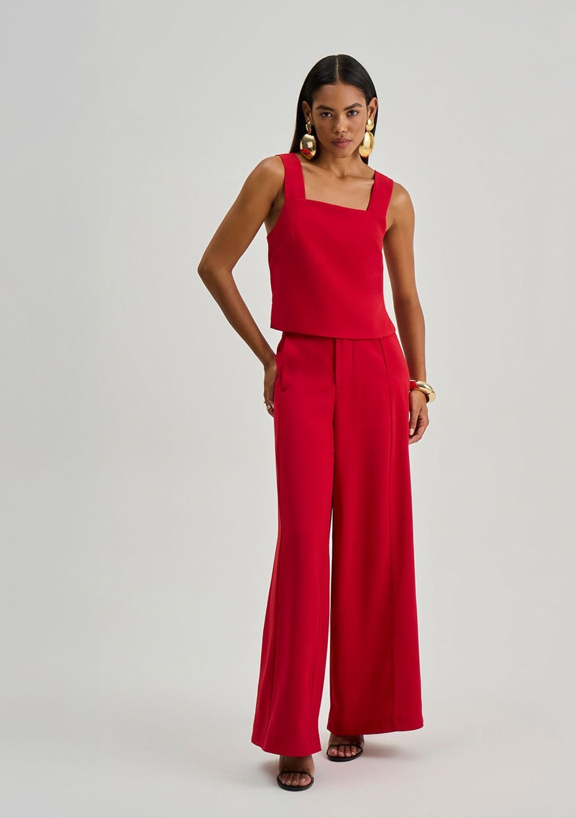 Calça Iódice Wide Alta Vermelho