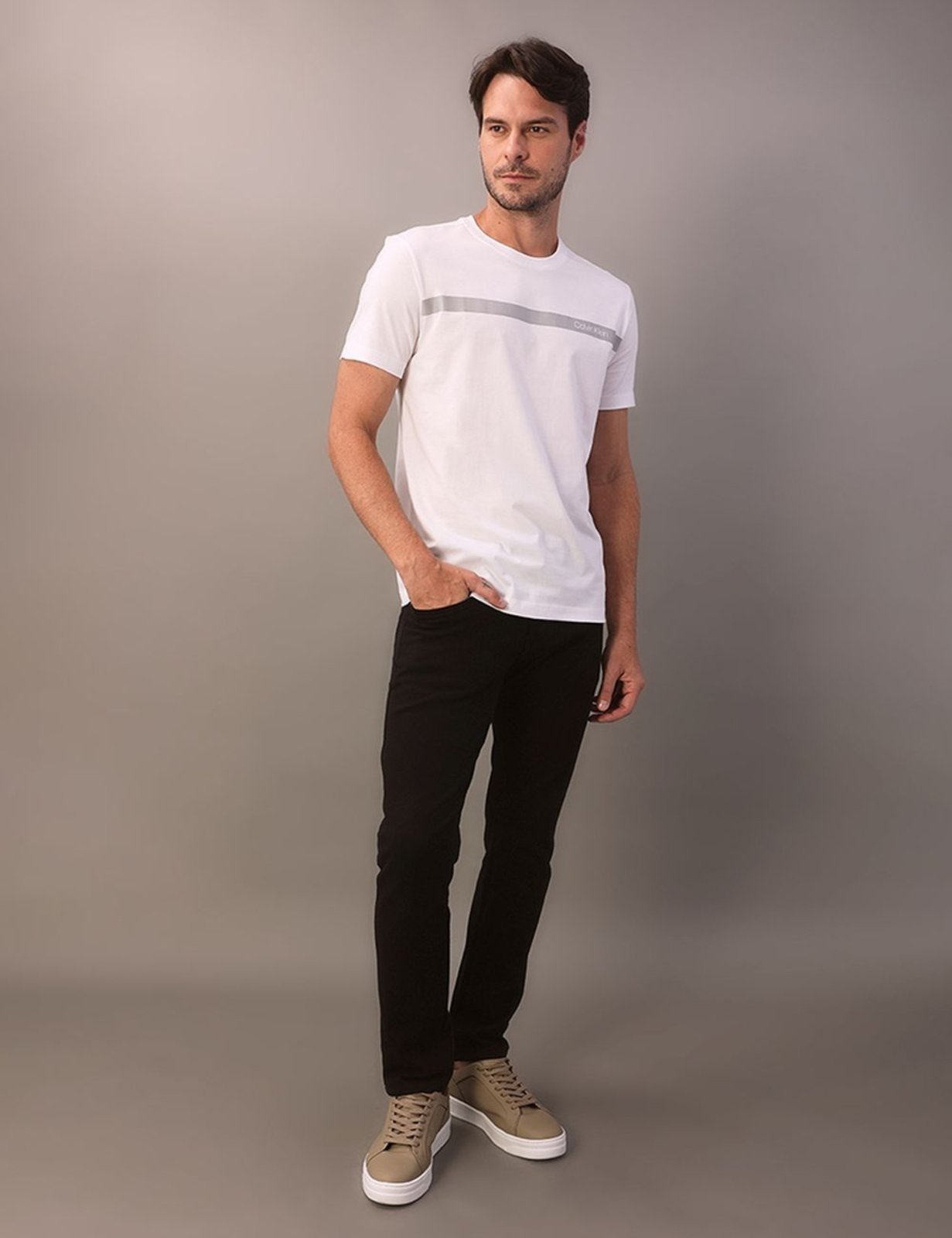Camiseta Masculina Palito Gel - Branco 2 Calvin Klein Jeans