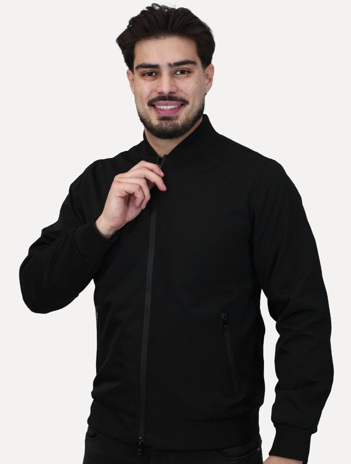 Jaqueta K&J Black Masculina Nylon Premium Gola Bomber Preta