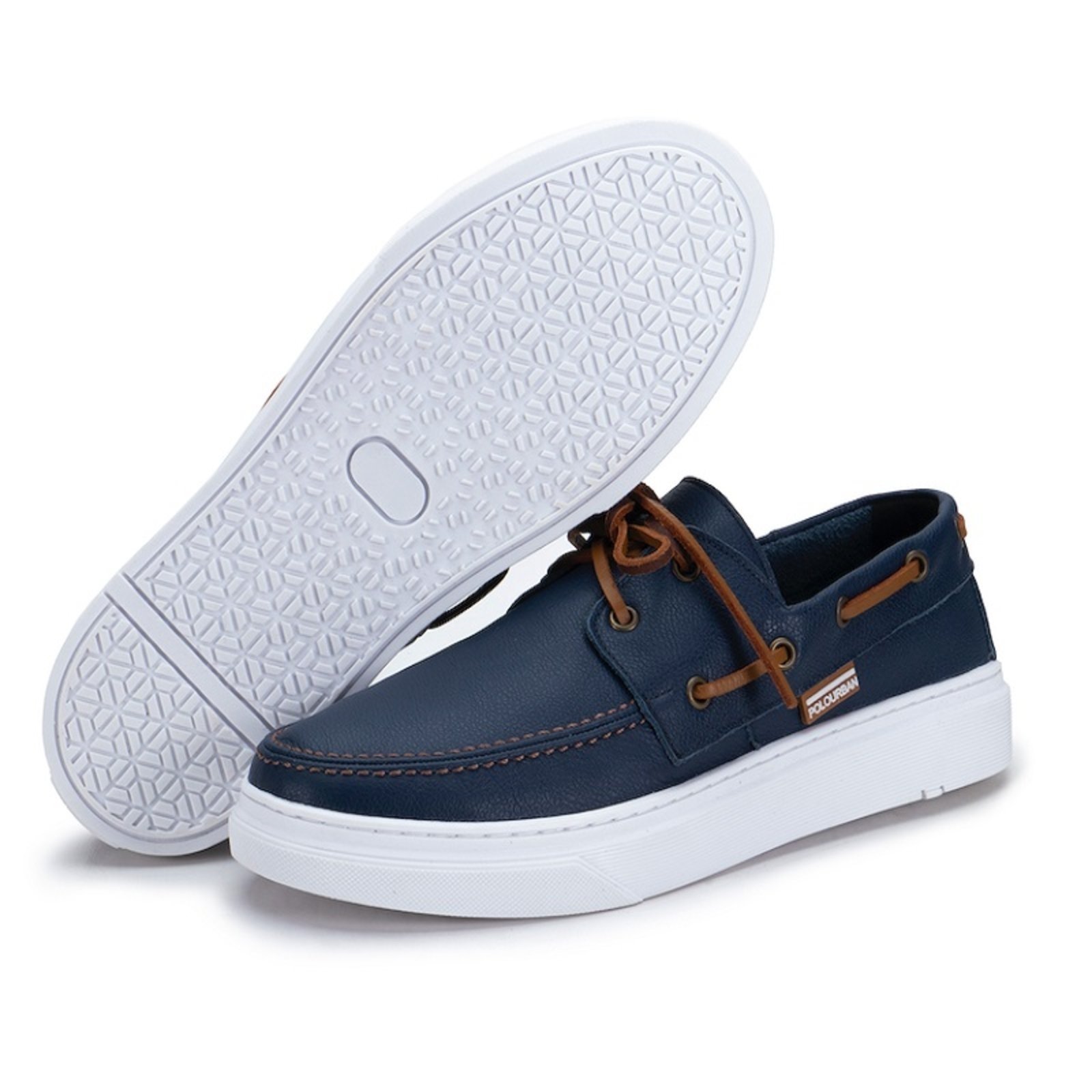 Dockside Masculino em Couro Azul Marinho Ônix Polo Urban
