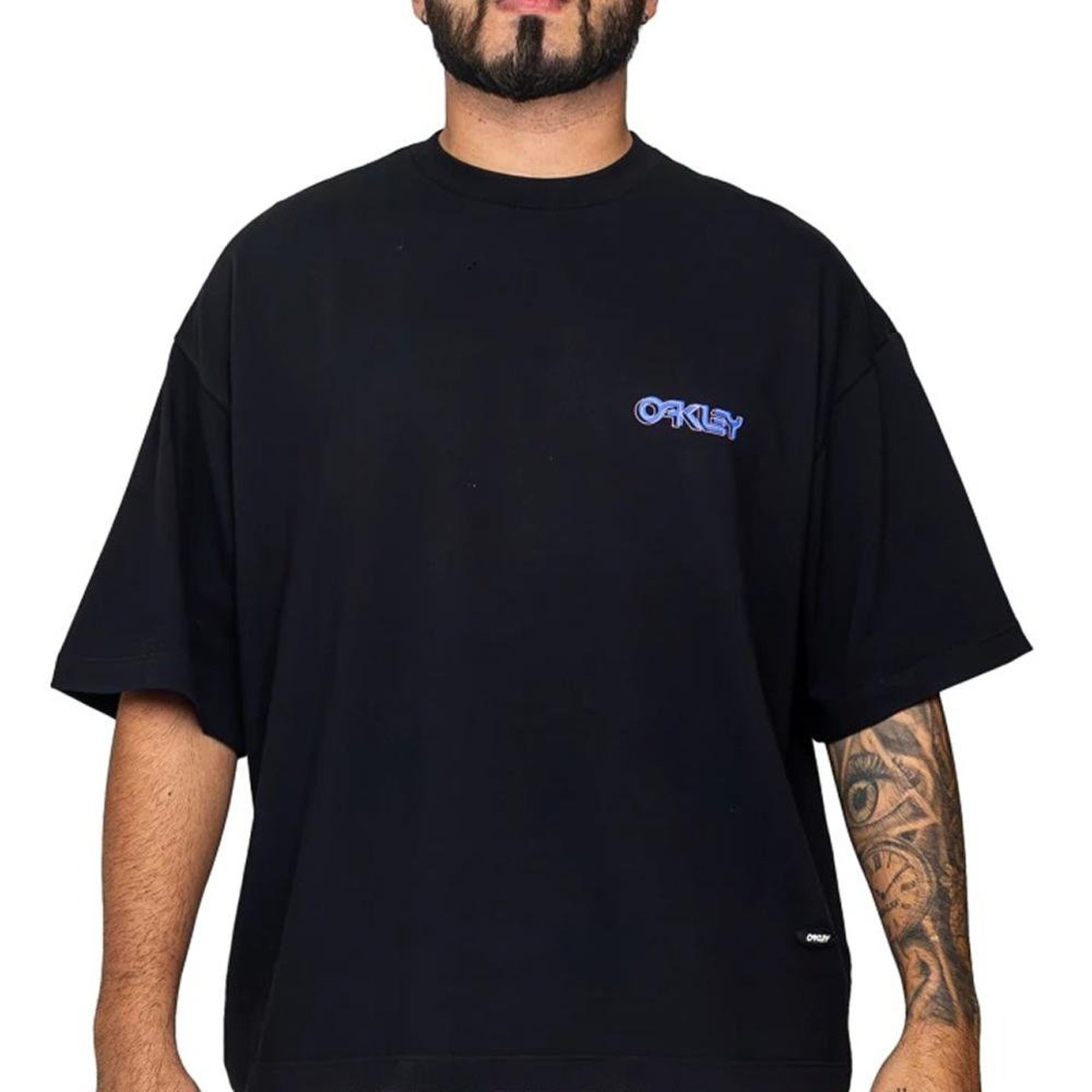 Camiseta Oakley B1B Warp Graphic SS Masculina Jet Black